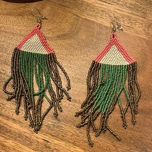Fringe chandelier beaded boho earrings